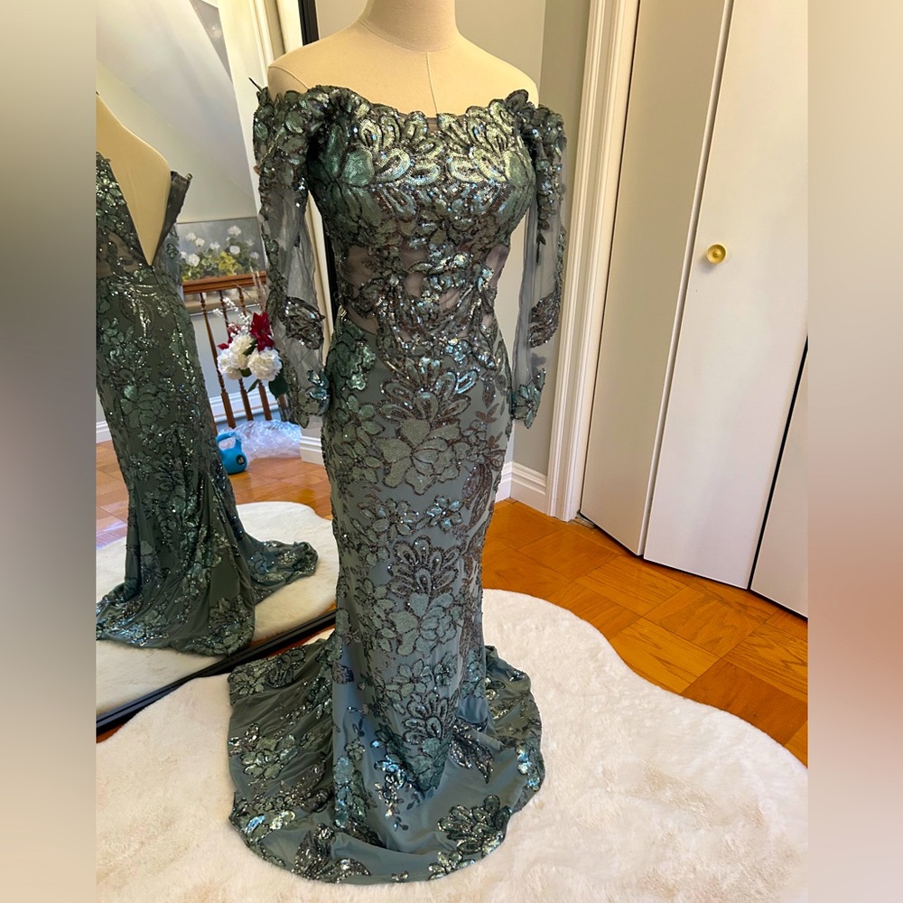 Mother of the Bride gown: Sage color